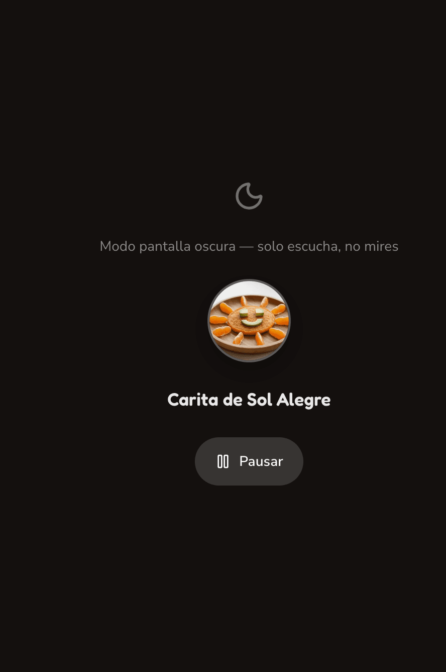 Pantalla de Fábula del día: Audio sin pantalla